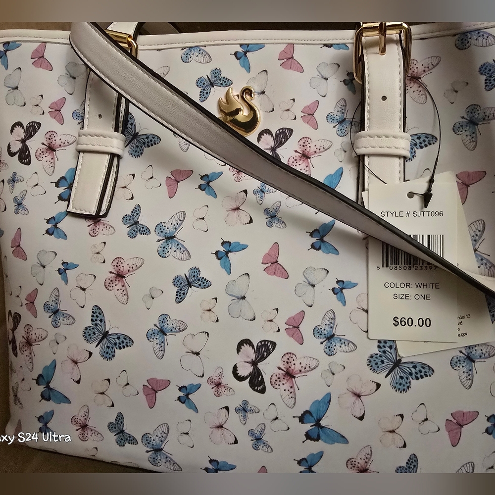 Gloria Vanderbilt Top Zip Butterfly Tote NWT - Picture 8 of 10